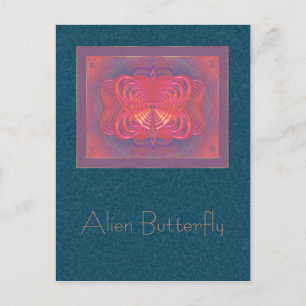 Alien Butterfly Abstrakt Art Postkarte
