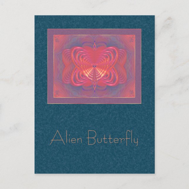 Alien Butterfly Abstrakt Art Postkarte (Vorderseite)