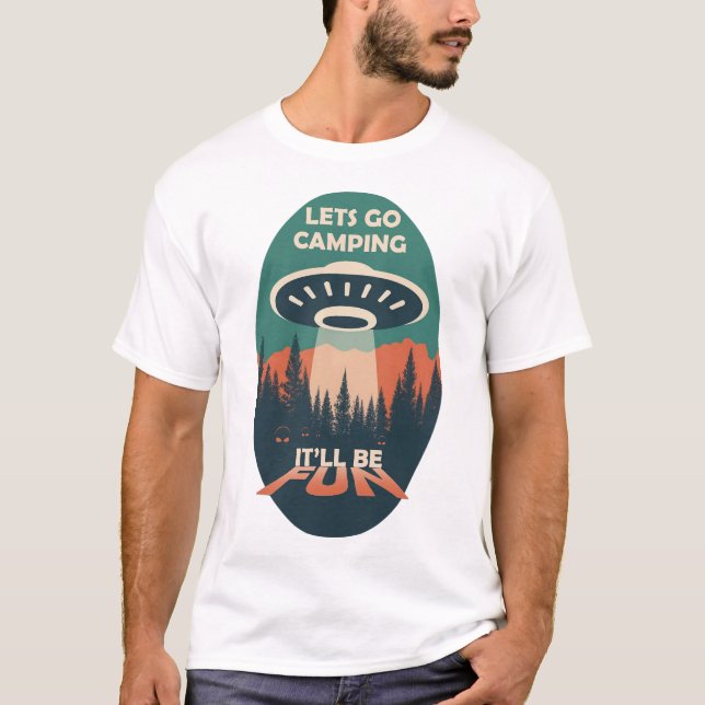 Alien Camping Fun T-Shirt (Vorderseite)