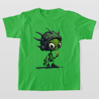 Alien Cartoon Design Genießen Ice Cream Cone Cool
