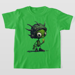 Alien Cartoon Design Genießen Ice Cream Cone Cool T-Shirt