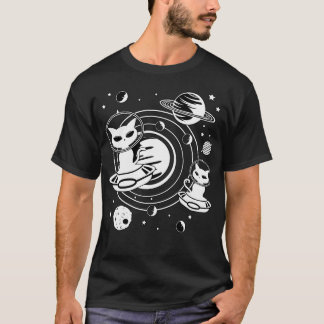 Alien Cat Cat Außerirdischen Cooles Sprichwort Ges T-Shirt