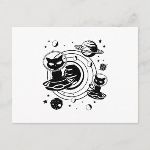 Alien Cat Cats Ufo Space Kitten Haustiere Geschenk Postkarte