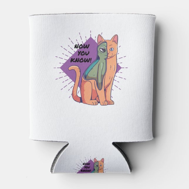 Alien Cat Design Classic T - Shirt Dosenkühler (Vorderseite)