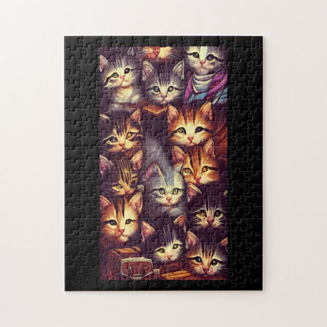 Alien Cat Kolumne Reisetafeln Puzzle (Vertikal)