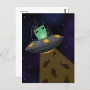 Alien Cat Postkarte