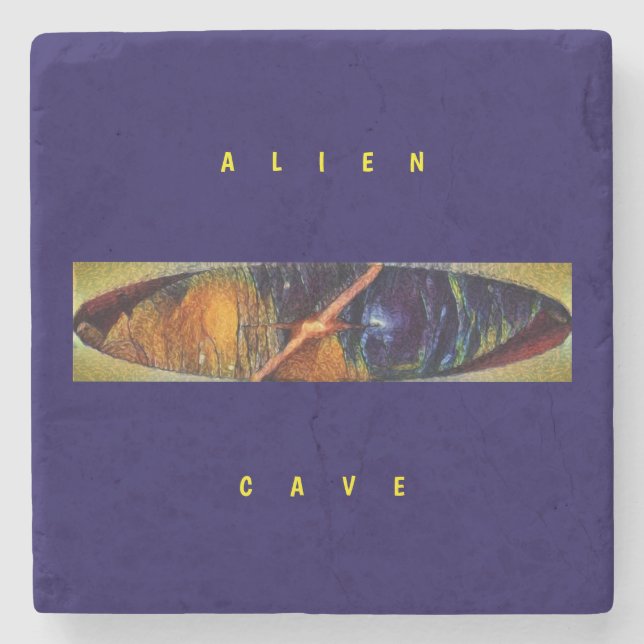 Alien Cave - Purple  Steinuntersetzer (Vorderseite)