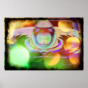 Alien Chicken Spacecraft Scifi Abstrakt Poster