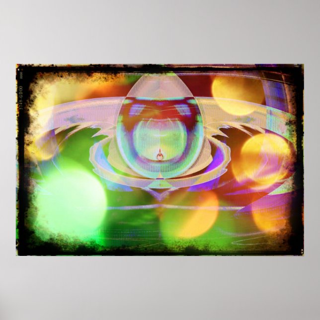 Alien Chicken Spacecraft Scifi Abstrakt Poster (Vorne)