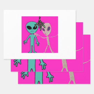 Alien Christmas Wrapping Paper Geschenkpapier Set