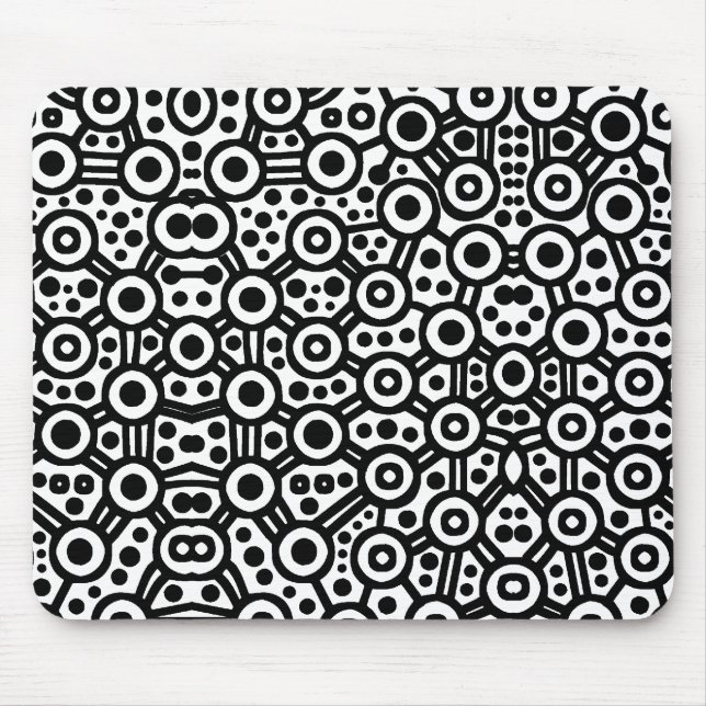 Alien Circuit III - Schwarz in Weiß Mousepad (Vorne)