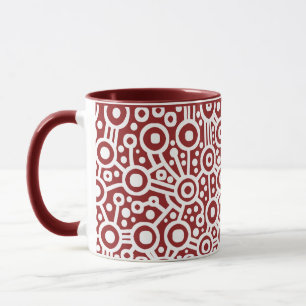 Alien Circuit - White on Maroon Tasse