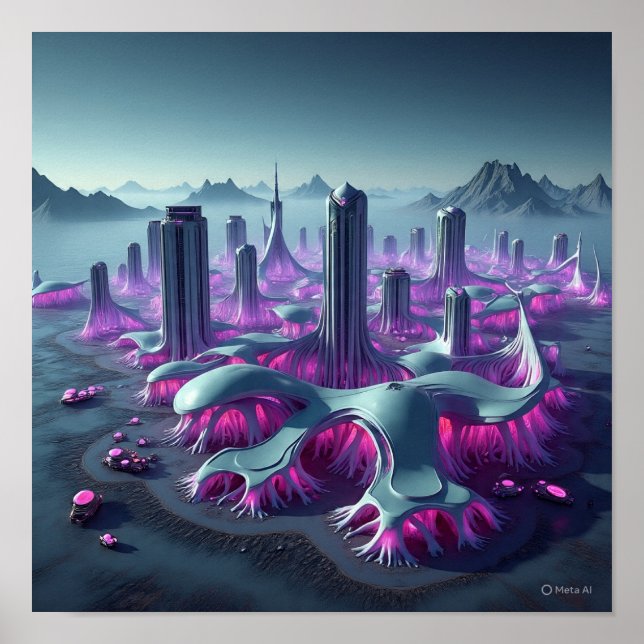 Alien City Architecture Poster (Vorne)