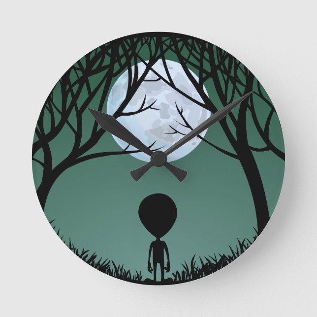 Alien Clock E.T. Alien Decor & Keepsakes Runde Wanduhr (Vorderseite)