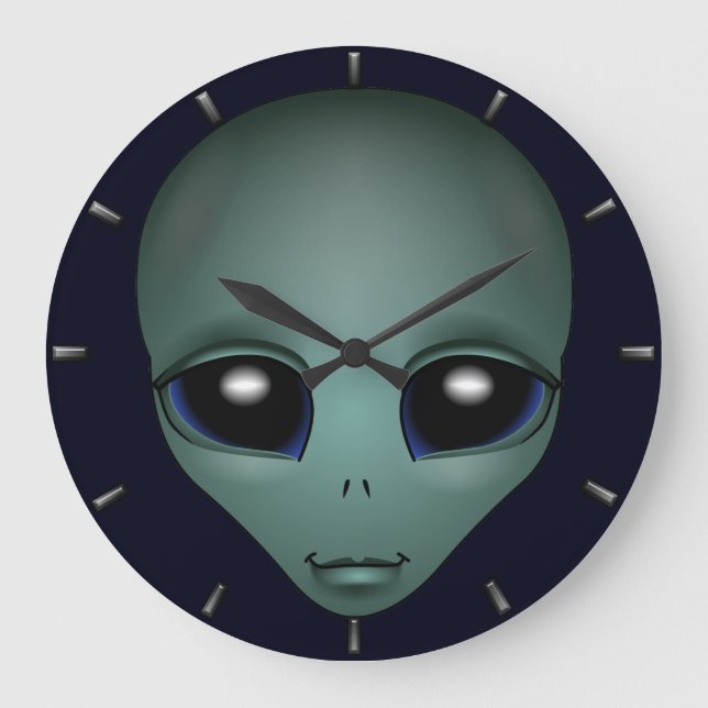 Alien Clock ET Geschenk Alien Dekoration Alien Ges Große Wanduhr (Vorderseite)