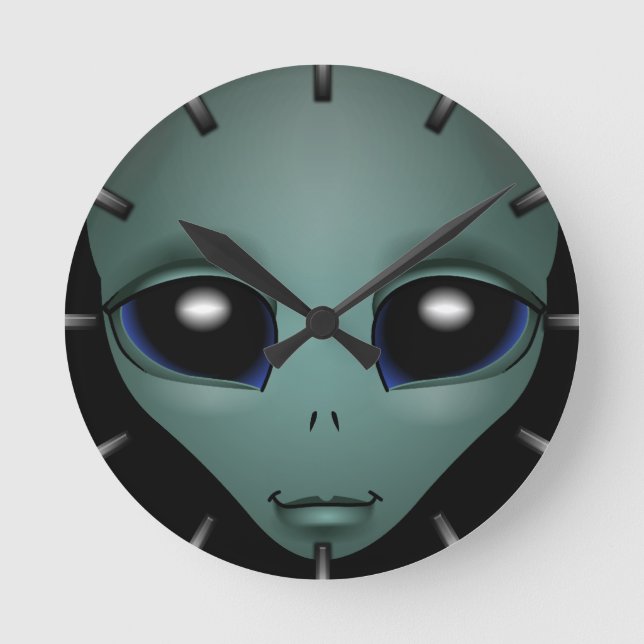 Alien Clock ET Geschenk Alien Dekoration Alien Ges Runde Wanduhr (Vorderseite)