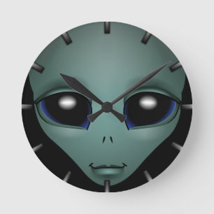 Alien Clock ET Geschenk Alien Dekoration Alien Ges Runde Wanduhr