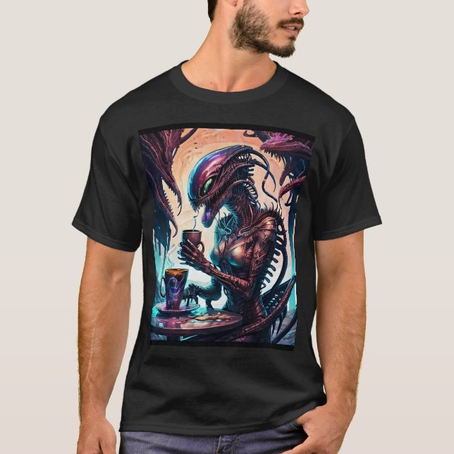 Alien coffee fanart T-Shirt (Vorderseite)
