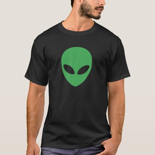 Alien Costume Green Alien Head Face 90er Jahre Äst T-Shirt (Vorderseite)