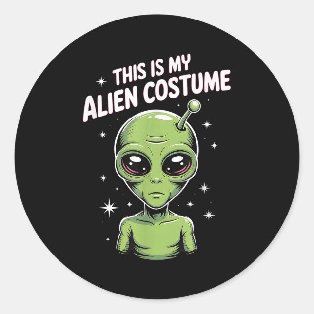 Alien Costume Runder Aufkleber (Vorderseite)