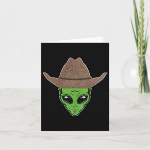 Alien Cowboy Hat lustiges Halloween-Geschenk für W Karte
