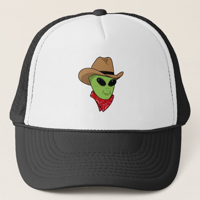 Alien-Cowboy Truckerkappe (Vorderseite)