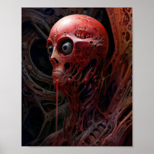 Alien Creature Sci-fi Horror Art Poster