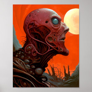 Alien Creature Sci-fi Horror Art Poster