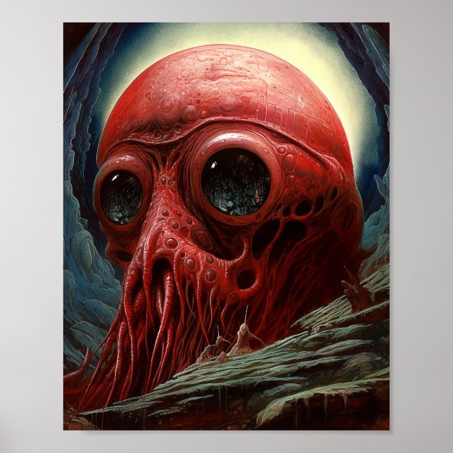 Alien Creature Sci-fi Horror Art Poster (Vorne)