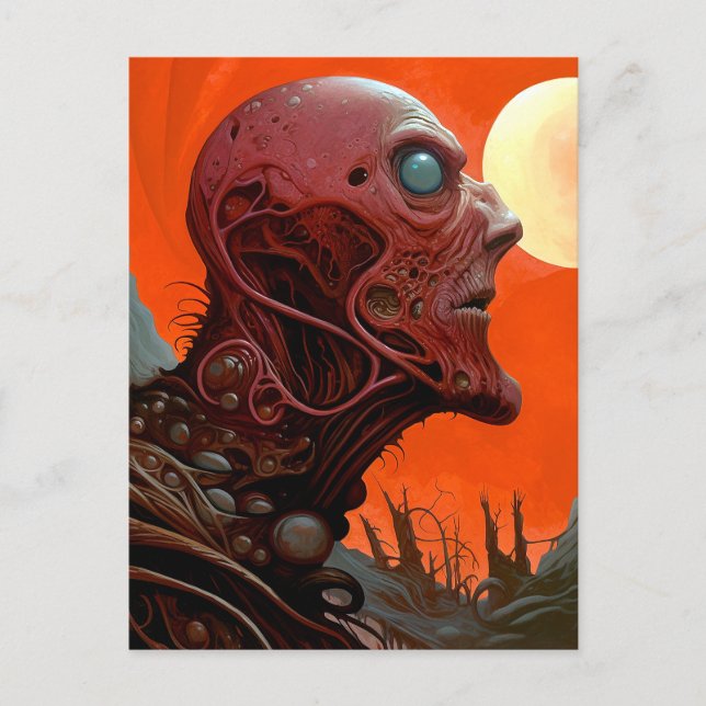 Alien Creature Sci-fi Horror Art Postkarte (Vorderseite)