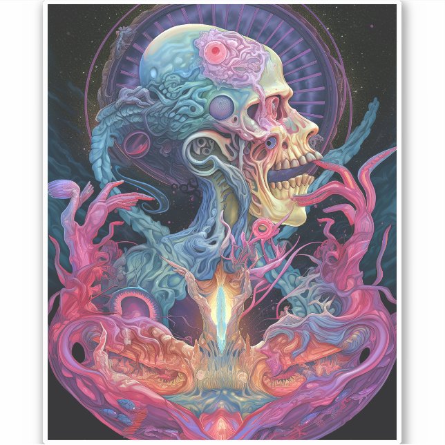 Alien Creature Surreal Horror Art Aufkleber (Vorderseite)