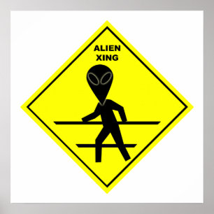 Alien, das Plakat kreuzt