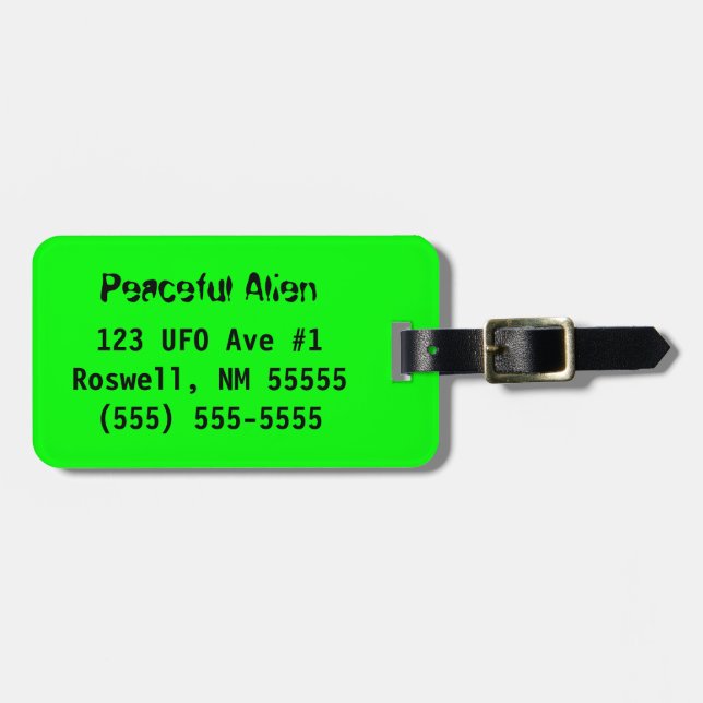 Alien der Friedenssicherung Gepäckanhänger (Vorderseite horizontal)