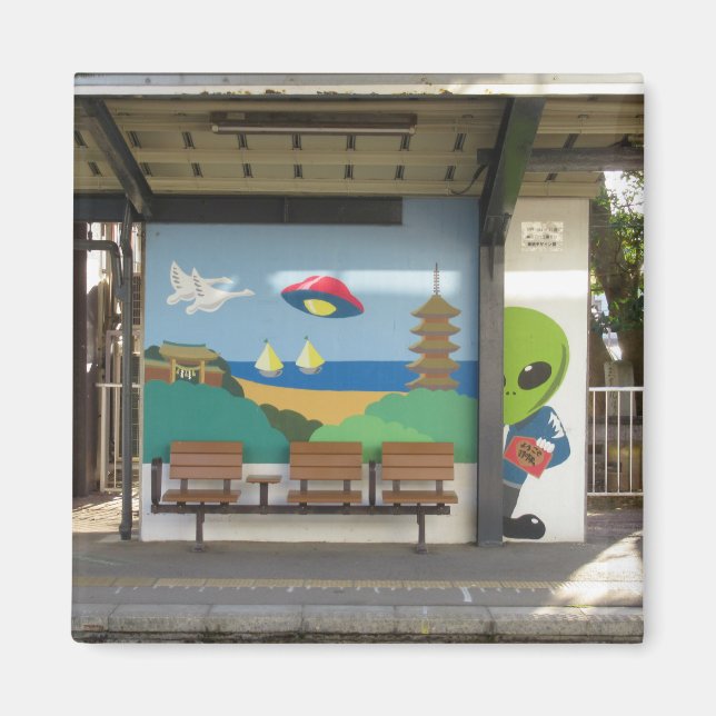 Alien der Raumfahrt in Hakui: Ishikawa, Japan Magnet (Vorne)