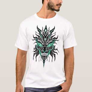 Alien der Stammesgesichtsausdruck Muster T - Shirt