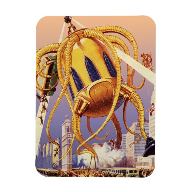 Alien der Vintagen Science Fiction Magnet (Vertikal)