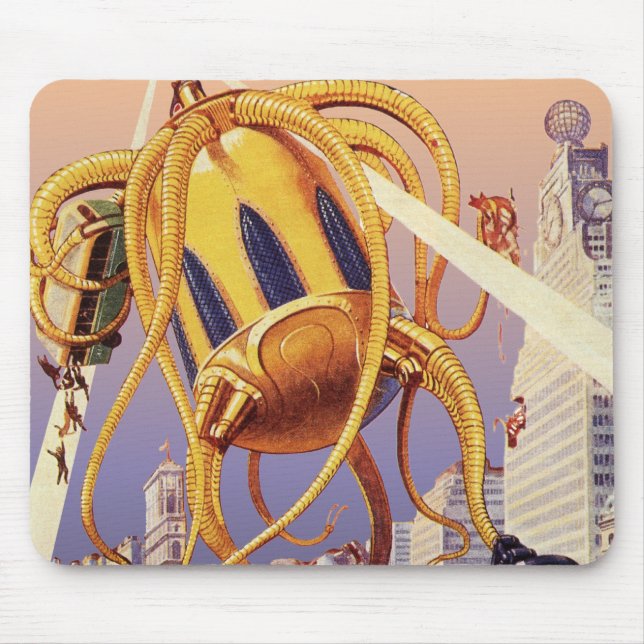 Alien der Vintagen Science Fiction Mousepad (Vorne)
