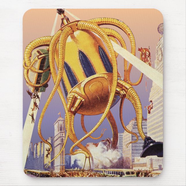 Alien der Vintagen Science Fiction Mousepad (Vorne)