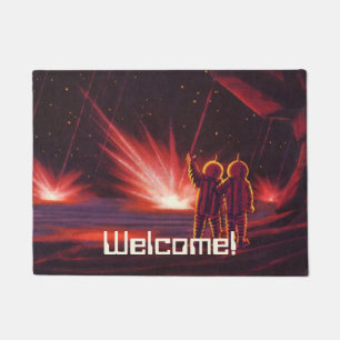 Alien der Vintagen Science Fiction Roter Planet Ex Fußmatte