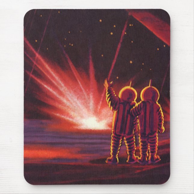 Alien der Vintagen Science Fiction Roter Planet Ex Mousepad (Vorne)