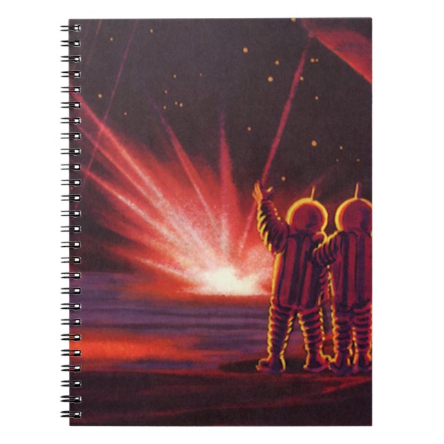 Alien der Vintagen Science Fiction Roter Planet Ex Notizblock (Vorderseite)