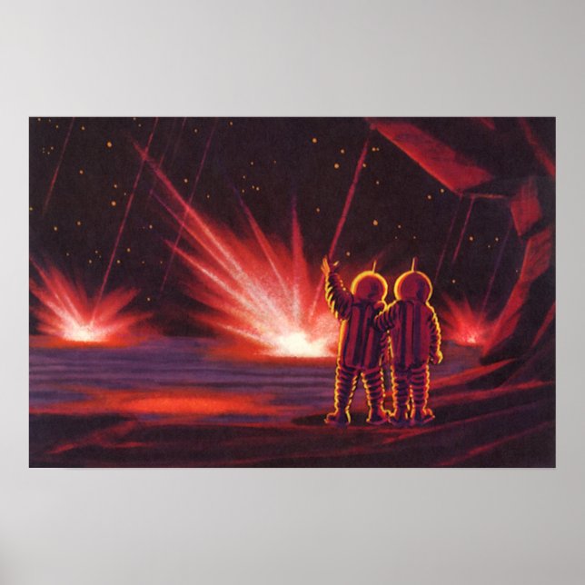 Alien der Vintagen Science Fiction Roter Planet Ex Poster (Vorne)