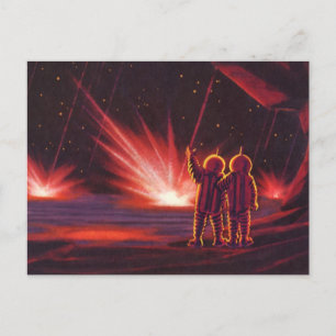 Alien der Vintagen Science Fiction Roter Planet Ex Postkarte