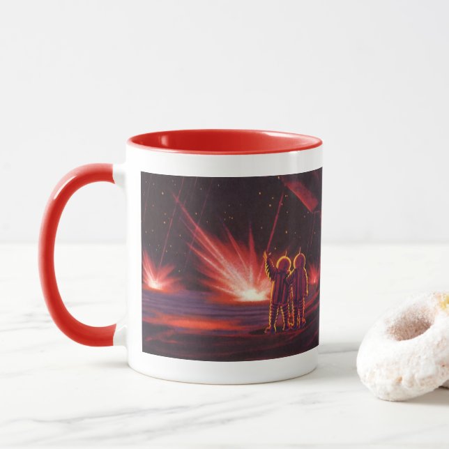 Alien der Vintagen Science Fiction Roter Planet Ex Tasse (Mit Donut)