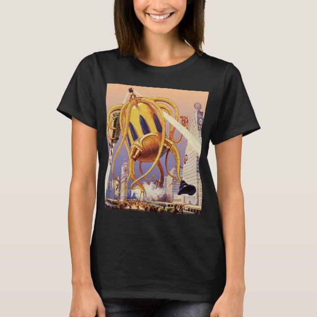 Alien der Vintagen Science Fiction T-Shirt (Vorderseite)