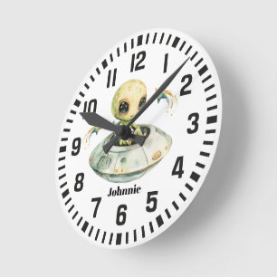Alien des coolen Individuellen Namens Runde Wanduhr