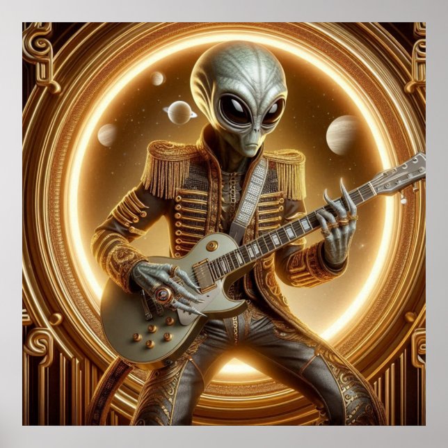 Alien des Weltraums, Gitarre der Männer, Sharp Dre Poster (Vorne)