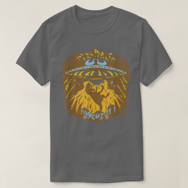 Alien Dinosaur Abduction Ufo T-Shirt (Design vorne)