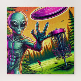 Alien Disk Golf Button-Aktionskorb Puzzle