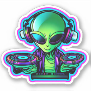 Alien DJ Aufkleber